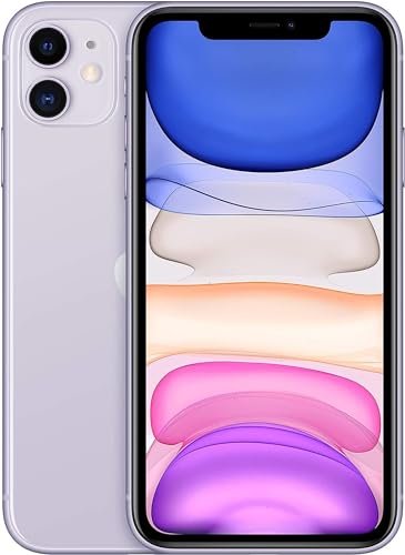Apple iPhone 11 Generazione All Carriers Sbloccato, 64GB,128GB, Giallo, Verde, Rosso, Bianco(Ricondizionato) Riceverete in Omaggio un Supporto per il Telefono,Di Colore Casuale (256GB, Viola)