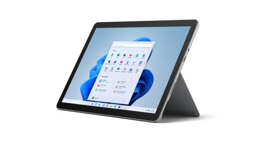 Microsoft Surface Go 3 Laptop (Windows 11, schermo 10.5'', 4GB RAM, 64GB eMMC, Intel Pentium Gold, Wifi, Platino), 2 in 1 PC/Tablet compatto e versatile (ricondizionato)