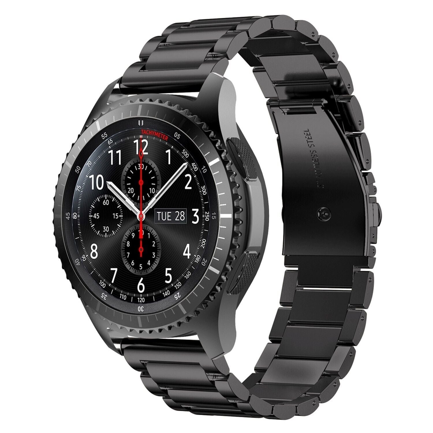 Samsung SM-R760 Gear S3 Frontier Stainless Steel Strap Smartwatch - Black